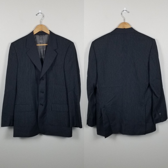 Cheap and Chic Moschino Oversized Three-Button Pinstripe Gray Blazer Size 40 - Picture 8 of 12